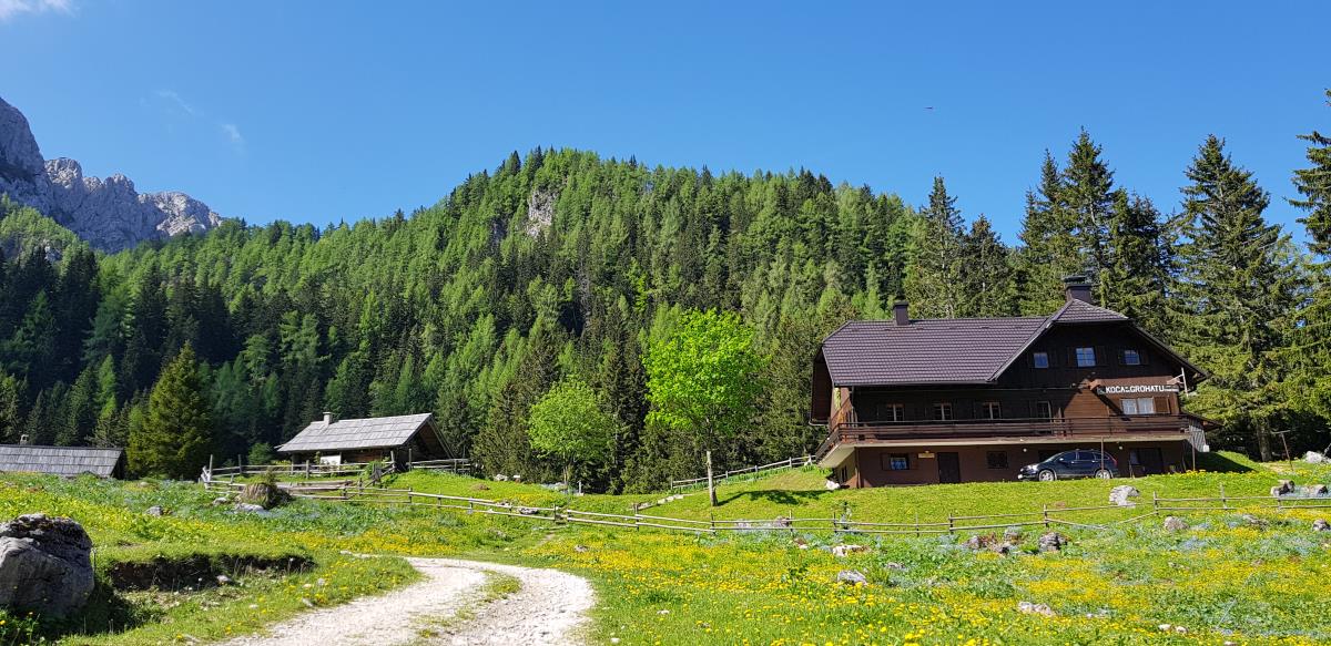 The Grohot mountain lodge below Mt Raduha